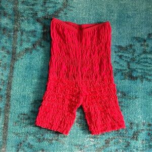 vintage red Malco Modes ruffled bloomers or pettipants Size XL